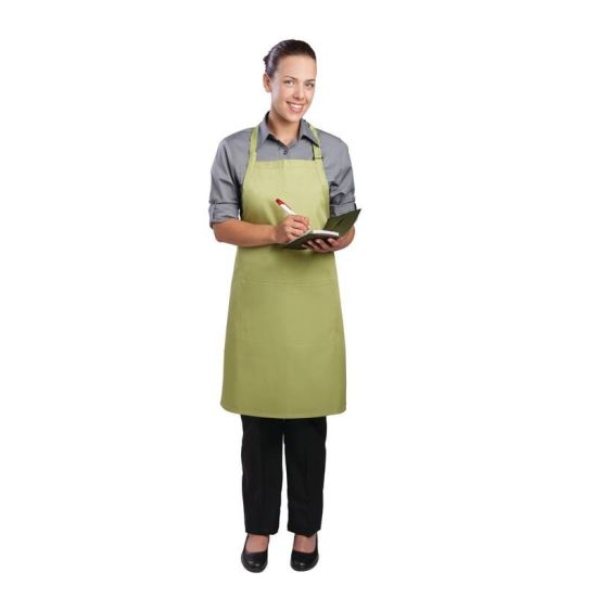 Colour By Chef Works Bib Apron Lime URO B190