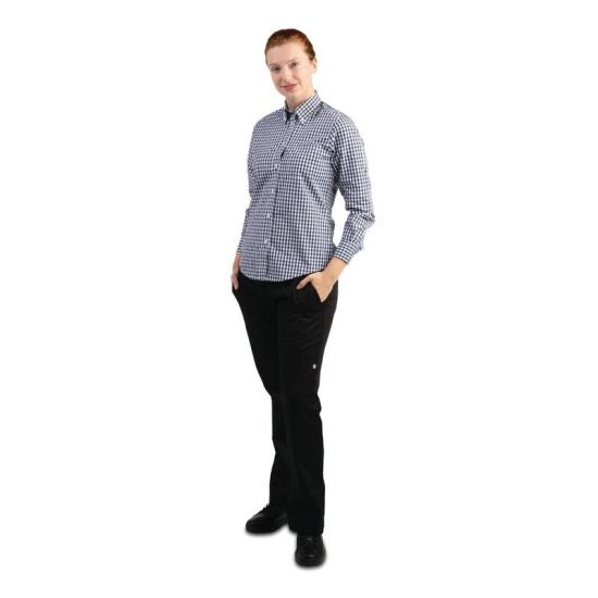 Uniform Works Womens Gingham Shirt Black XL URO B217-XL Uniform Works Womens Gingham Shirt Black XL URO B217-XL
