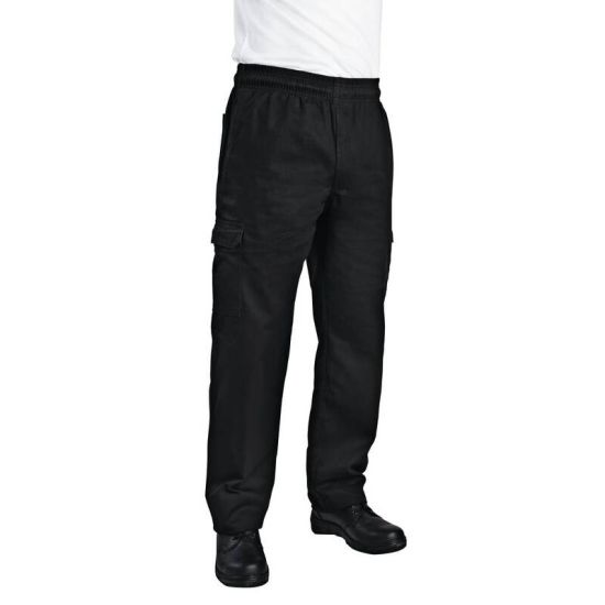 Chef Works Unisex Slim Fit Cargo Chefs Trousers Black XS URO B222-XS Chef Works Unisex Slim Fit Cargo Chefs Trousers Black XS URO B222-XS
