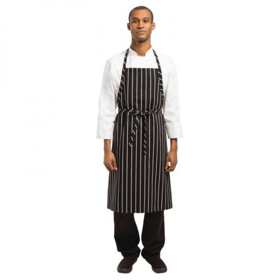 Chef Works Premium Woven Apron Black And White Stripe URO B248