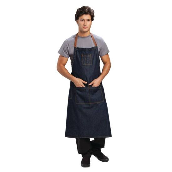 Chef Works Urban Memphis Bib Apron Indigo URO B341