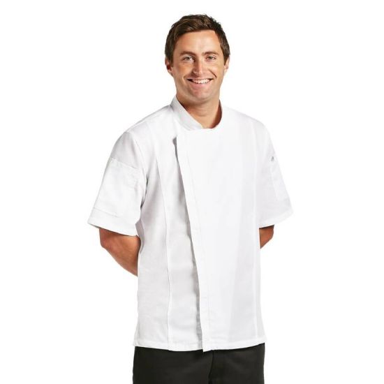 Chef Works Springfield Zipper Unisex Chefs Jacket White XL URO B471-XL Chef Works Springfield Zipper Unisex Chefs Jacket White XL URO B471-XL
