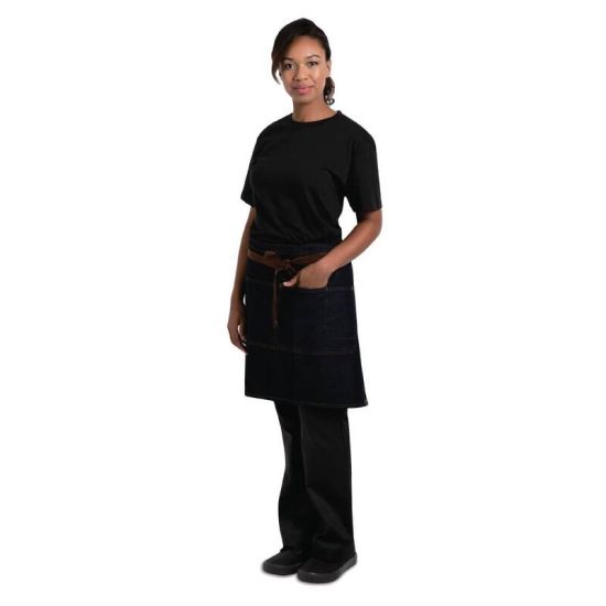 Chef Works Urban Memphis Half Bistro Apron Indigo URO B588