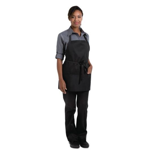 Chef Works Three Pocket Apron Black URO B691