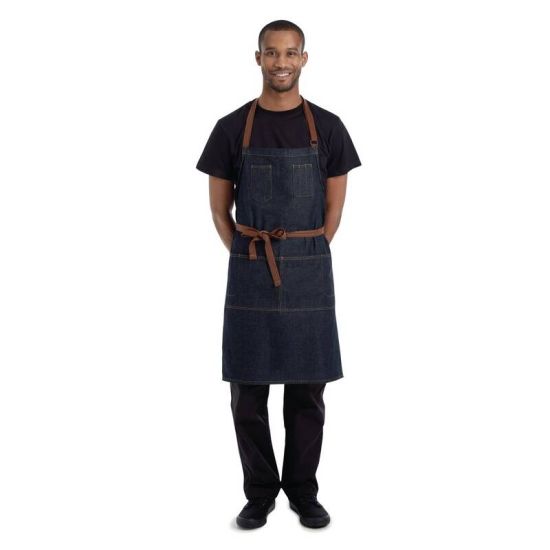 Chef Works Urban Memphis Bib Apron Indigo URO B721