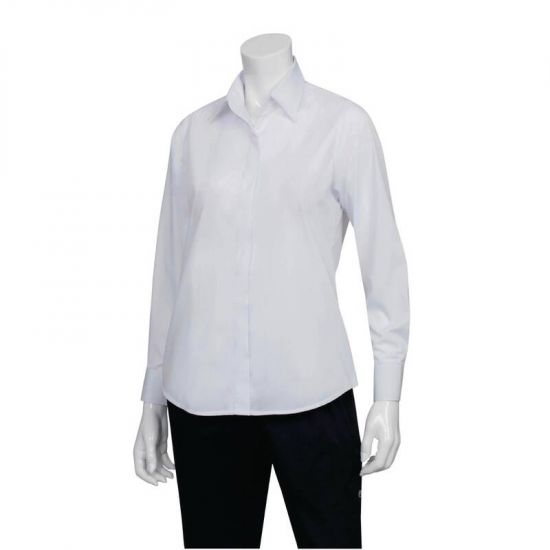 Uniform Works Womens Long Sleeve Dress Shirt White L URO B874-L
