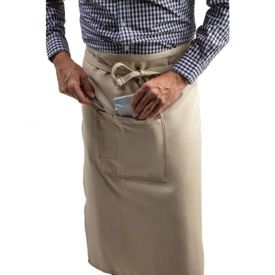 Chef Works Soho Wide Bistro Apron With Pocket Natural URO B952