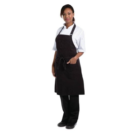 Chef Works Urban Rockford Canvas Bib Apron Steel Grey URO BB018