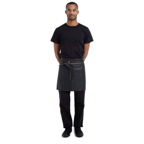 Chef Works Urban Wet Look Boulder Half Bistro Apron Black And Brown URO BB035