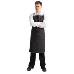 Southside X-Cross Back Bib Apron Denim Black Southside X-Cross Back Bib Apron Denim Black