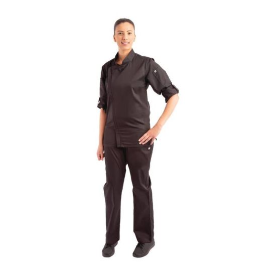 Chef Works Hartford Lightweight Zipper Unisex Chef Jacket Black S URO BB083-S Chef Works Hartford Lightweight Zipper Unisex Chef Jacket Black S URO BB083-S