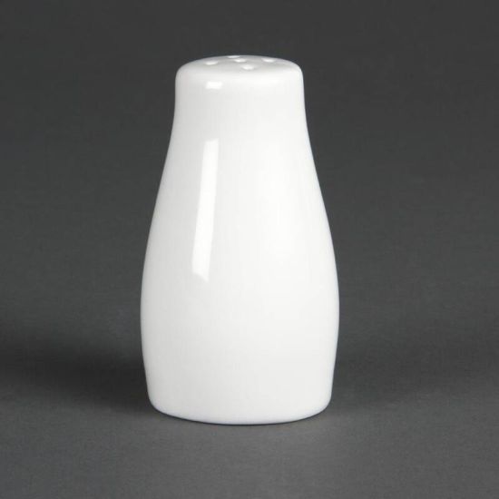 Olympia Whiteware Pepper Shakers 90mm Box of 12 URO C214 Olympia Whiteware Pepper Shakers 90mm Box of 12 URO C214