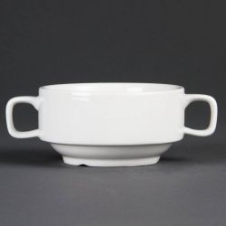 Olympia Whiteware Soup Bowls With Handles 400ml (Pack of 6) Olympia Whiteware Soup Bowls With Handles 400ml (Pack of 6)