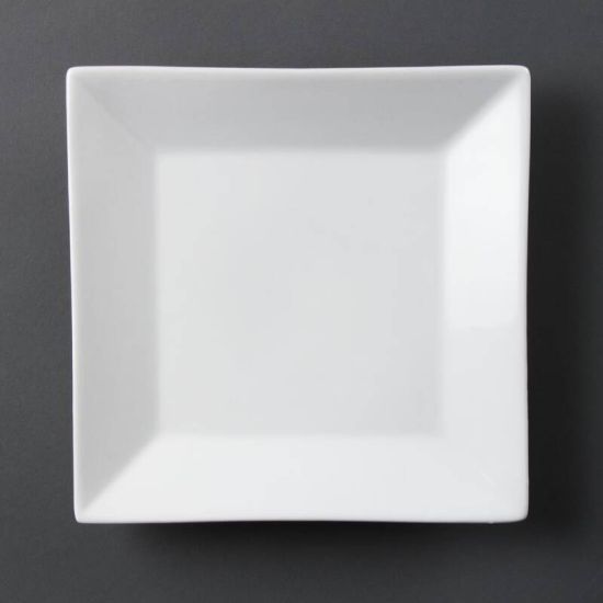 Olympia Whiteware Square Plates Wide Rim 250mm Box of 6 URO C360