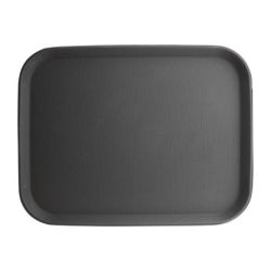 Kristallon Polypropylene Rectangular Non-Slip Tray Black 457mm
