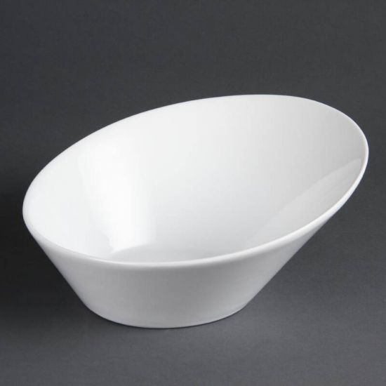 Olympia Whiteware Oval Sloping Bowls 254x 228mm Box of 3 URO CB078