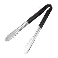 Vogue Colour Coded Black Serving Tongs 11 Inch