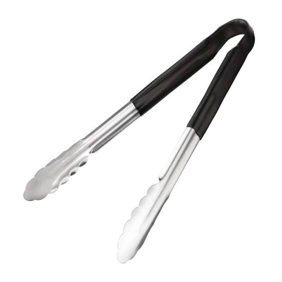 Vogue Colour Coded Black Serving Tongs 11in URO CB153 Vogue Colour Coded Black Serving Tongs 11in URO CB153