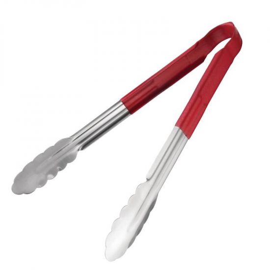 Vogue Colour Coded Red Serving Tongs 11in URO CB154