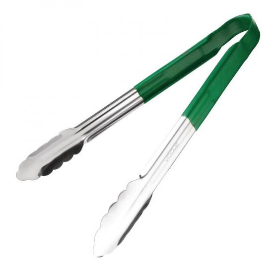 Vogue Colour Coded Green Serving Tongs 11in URO CB155