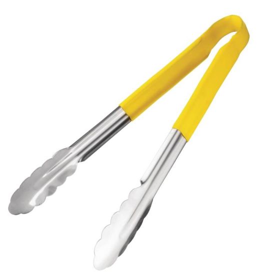 Vogue Colour Coded Yellow Serving Tongs 11in URO CB157