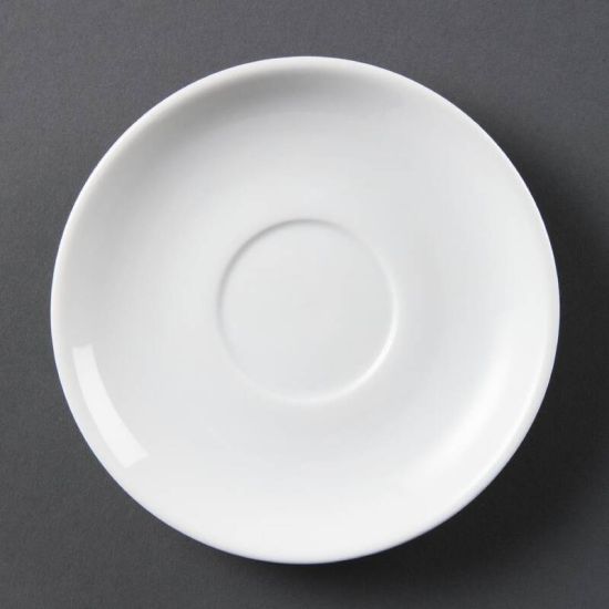Olympia Whiteware Stacking Saucers Box of 12 URO CB468 Olympia Whiteware Stacking Saucers Box of 12 URO CB468