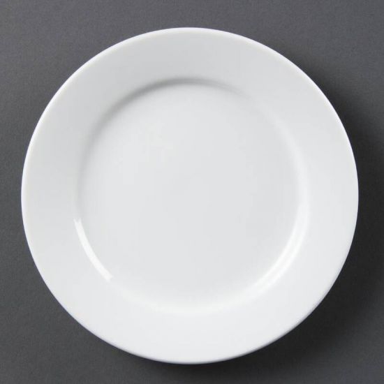 Olympia Whiteware Wide Rimmed Plates 165mm Box of 12 URO CB478