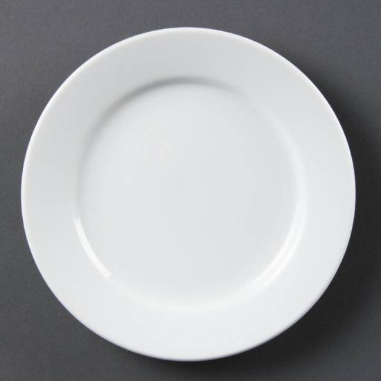 Olympia Whiteware Wide Rimmed Plates 165mm Box of 12 URO CB478 Olympia Whiteware Wide Rimmed Plates 165mm Box of 12 URO CB478
