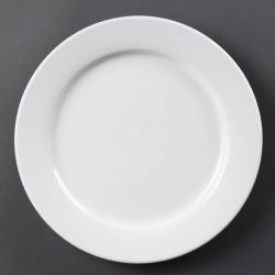 Olympia Whiteware Wide Rimmed Plates 280mm (Pack of 6)
