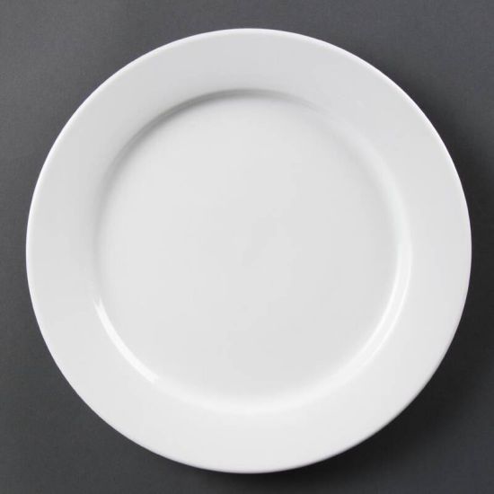 Olympia Whiteware Wide Rimmed Plates 280mm Box of 6 URO CB482 Olympia Whiteware Wide Rimmed Plates 280mm Box of 6 URO CB482