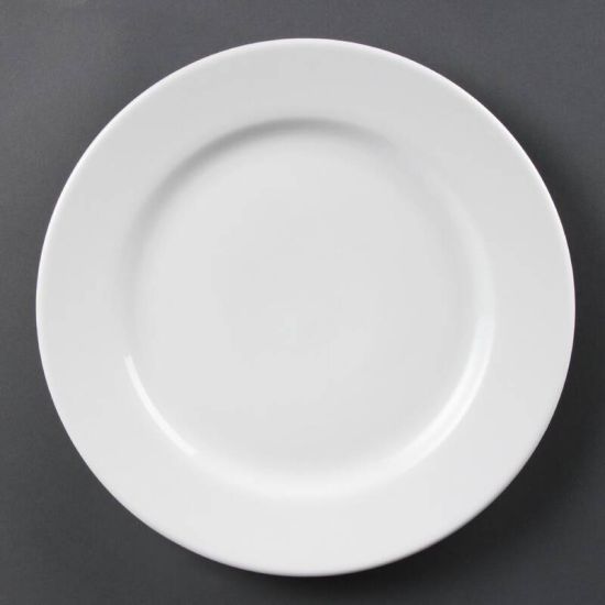 Olympia Whiteware Wide Rimmed Plates 310mm Box of 6 URO CB483 Olympia Whiteware Wide Rimmed Plates 310mm Box of 6 URO CB483