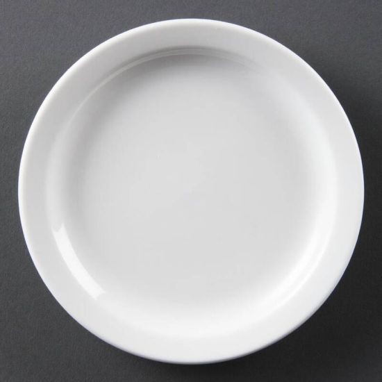 Olympia Whiteware Narrow Rimmed Plates 150mm Box of 12 URO CB486 Olympia Whiteware Narrow Rimmed Plates 150mm Box of 12 URO CB486