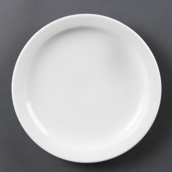 Olympia Whiteware Narrow Rimmed Plates 202mm Box of 12 URO CB488 Olympia Whiteware Narrow Rimmed Plates 202mm Box of 12 URO CB488