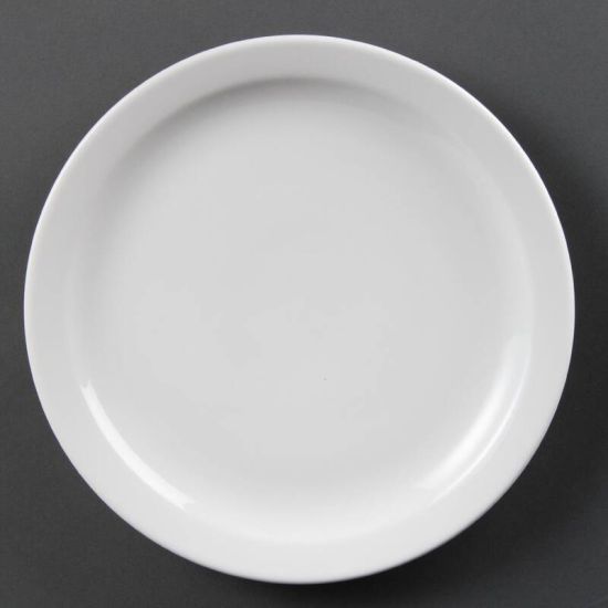 Olympia Whiteware Narrow Rimmed Plates 250mm Box of 12 URO CB490