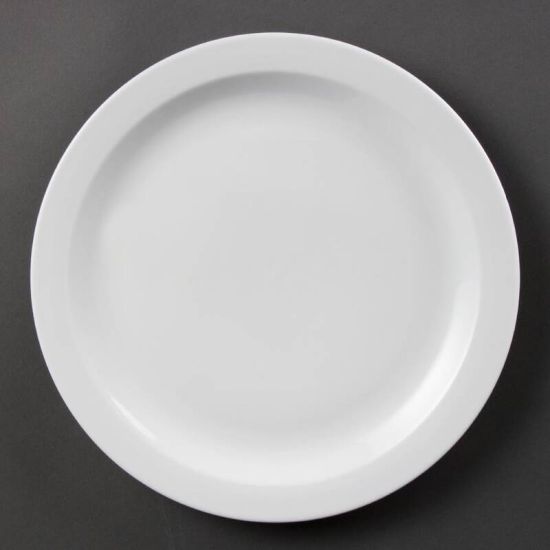 Olympia Whiteware Narrow Rimmed Plates 280mm Box of 6 URO CB491