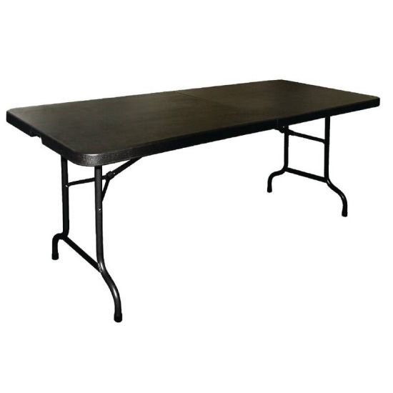 Bolero Centre Folding Utility Table Black 6ft URO CB518