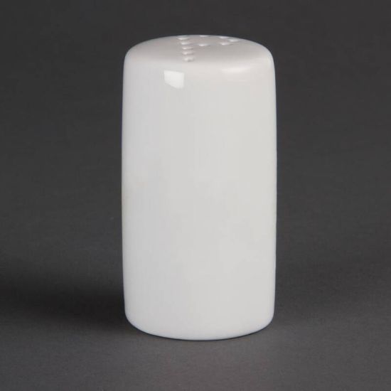 Olympia Whiteware Pepper Shakers 80mm Box of 12 URO CB703 Olympia Whiteware Pepper Shakers 80mm Box of 12 URO CB703
