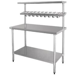 Vogue Stainless Steel Prep Station with Gantry Large Vogue Stainless Steel Prep Station with Gantry Large