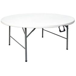 Bolero Round Centre Folding Table 5ft White