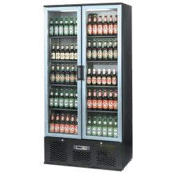 Infrico Upright Back Bar Cooler With Hinged Doors In Black And Steel ZXS20