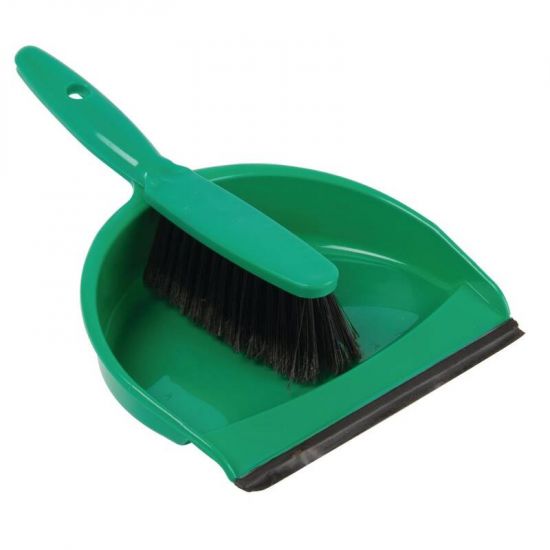 Jantex Soft Dustpan And Brush Set Green URO CC933