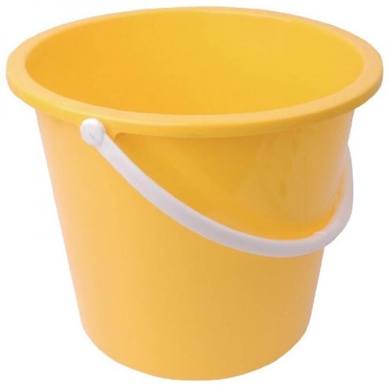 Jantex Round Plastic Bucket Yellow 10Ltr URO CD805