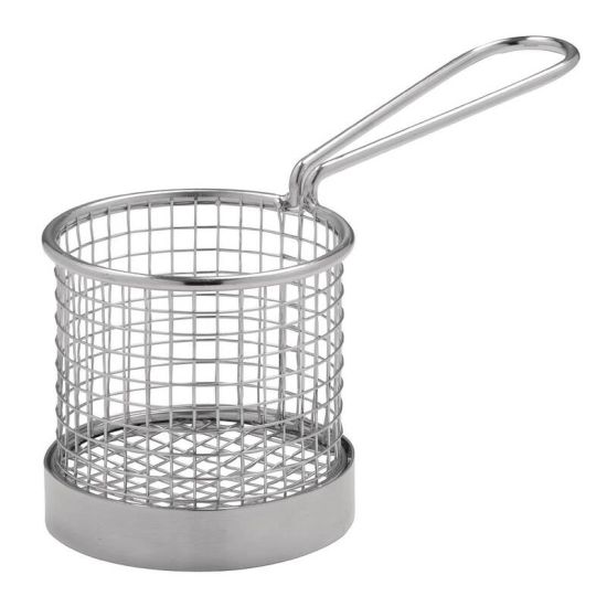 Olympia Chip Basket Round With Handle 80mm URO CE148 Olympia Chip Basket Round With Handle 80mm URO CE148