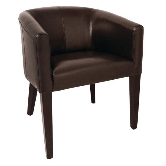 Bolero Dark Brown PU Leather Tub Armchair URO CE593