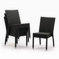 Bolero Wicker Side Chairs Charcoal (Pack of 4)