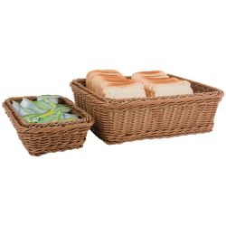 Polypropylene Brown Rattan Basket 1/2 GN Polypropylene Brown Rattan Basket 1/2 GN