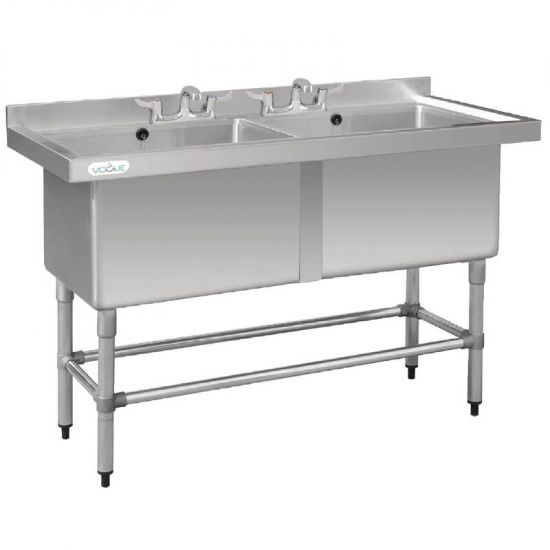 Vogue Stainless Steel Deep Double Pot Wash Sink URO CF406