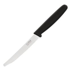 Hygiplas Serrated Tomato Knife Black 10cm Hygiplas Serrated Tomato Knife Black 10cm