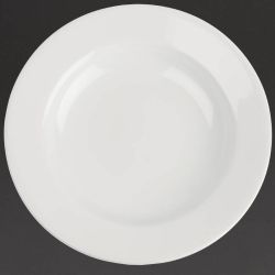 Royal Porcelain Classic White Wide Rim Plates 280mm (Pack Of 12)
