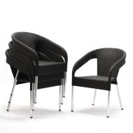 Bolero Wicker Wraparound Bistro Chairs (Pack Of 4)